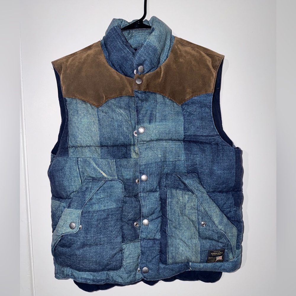 Denim & Supply Ralph Lauren Western Puffer Vest Size Medium  (ULTRA-VINTAGE)